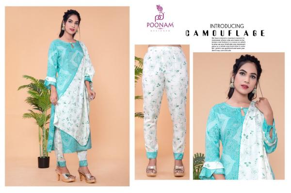 Poonam Ruhi Fancy Rayon Foil Print Kurti With Bottom